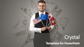  Presentation with elegant - Theme having sightseeing concept on the background background and a gray colored foreground