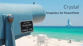  Presentation with telescope - Slides consisting of sightseeing-telescope-on-pier background and a light blue colored foreground