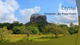  Presentation with sigiriya - Slide set featuring sigiriya castle on sri lanka background and a light blue colored foreground