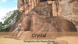  Presentation with decorate - Slide set with sigiriya fortress sigiriya rock background and a coral colored foreground