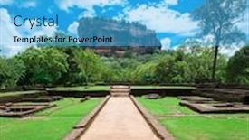  Presentation with sigiriya - PPT theme with sigiriya-lion-rock-fortress background and a cyan colored foreground