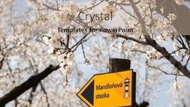  Presentation with orchard - Presentation enhanced with sign-almond-trail-in-almond background and a coral colored foreground