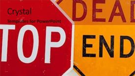  Presentation with deaf dumb sign language used - Cool new PPT layouts with sign and a dead end backdrop and a  colored foreground