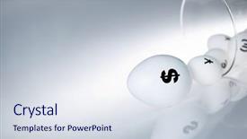  Presentation with gold dollar sign - Slide deck with sign and some smaller eggs background and a  colored foreground