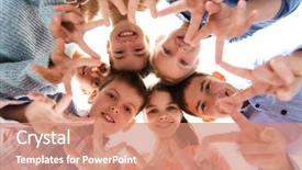  Presentation with childhood - Beautiful slides featuring sign and standing in circle backdrop and a coral colored foreground