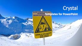  Presentation with mountains - PPT theme consisting of high mountains under fresh snow background and a cobalt blue colored foreground
