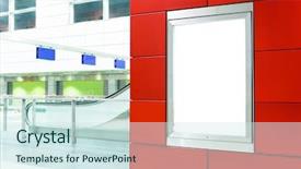  Presentation with blank - Cool new slide deck with sign board metro train - blank billboard backdrop and a sky blue colored foreground