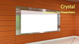  Presentation with blank - Presentation theme enhanced with sign board metro train - blank billboard background and a tawny brown colored foreground