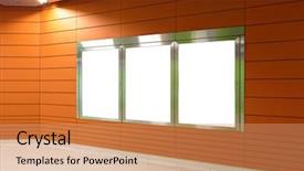  Presentation with blank album frames - Slide set enhanced with sign board metro train - blank billboard background and a coral colored foreground