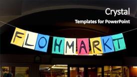  Presentation with flea - Slides having sign flea market symbol photo background and a black colored foreground