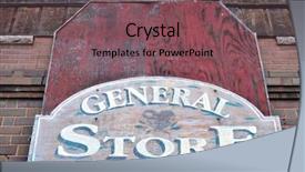  Presentation with old story book - PPT theme with sign for a general store background and a  colored foreground