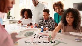  Presentation with black family - Beautiful theme featuring sign for a surprise party backdrop and a soft green colored foreground