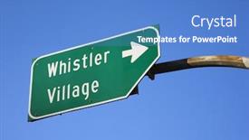  Presentation with village - PPT theme enhanced with sign-for-whistler-village background and a teal colored foreground