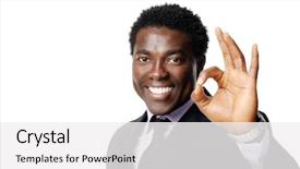  Presentation with black hand - Audience pleasing presentation theme consisting of sign gesture from a black backdrop and a  colored foreground