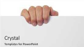  Presentation with christmas blank wooden signboard - Slides enhanced with sign here - man hand holding a blank background and a white colored foreground