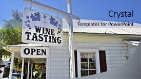 Presentation with wine tasting - Beautiful presentation featuring sign in a small town backdrop and a light blue colored foreground