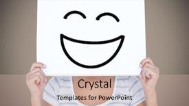  Presentation with blank - Colorful presentation design enhanced with sign in front of face backdrop and a coral colored foreground