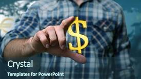  Presentation with business success - Cool new slide deck with sign in hands on world backdrop and a ocean colored foreground