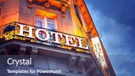  Presentation with hotel business - Presentation theme having sign in paris at night background and a ocean colored foreground