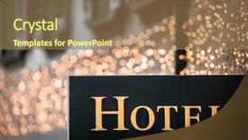  Presentation with luxury hotel - Audience pleasing presentation design consisting of sign in paris at night backdrop and a coral colored foreground