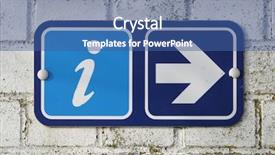  Presentation with information - PPT theme having sign information background and a ocean colored foreground