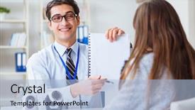  Presentation with cameras - Cool new presentation theme with sign installation - sales assistant showing cameras backdrop and a light blue colored foreground