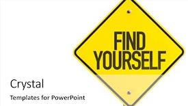  Presentation with discover yourself - Theme having sign isolated on white background background and a white colored foreground