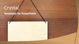  Presentation with blue aged wood sign - PPT theme enhanced with sign-made-from-plywood-hanging background and a coral colored foreground