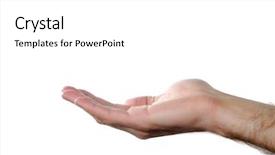  Presentation with giving - Presentation with sign male - giving hand isolated on white background and a white colored foreground