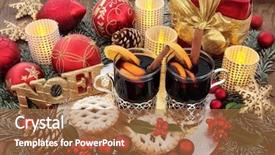  Presentation with gold glitter - Amazing presentation theme having sign mulled wine mince pies backdrop and a coral colored foreground