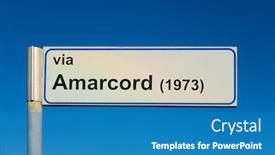  Presentation with street - Amazing slide set having sign-of-amarcord-street backdrop and a teal colored foreground