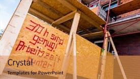  Presentation with construction site construction - Colorful slide set enhanced with sign of aufschrifft thirty hour backdrop and a gold colored foreground