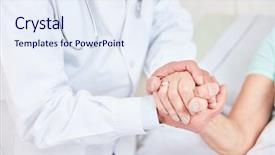  Presentation with patient care - Theme enhanced with sign of comfort and care background and a  colored foreground