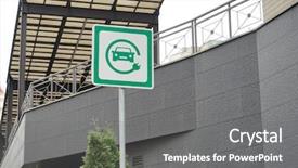  Presentation with electric vehicle - Slides having sign of electric vehicle charging background and a gray colored foreground