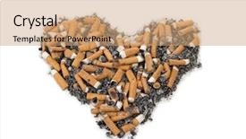  Presentation with nicotine - PPT theme with sign of heart and nicotine background and a coral colored foreground