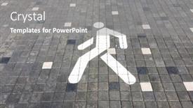  Presentation with pedestrian - Slide set with sign-of-pedestrian-area background and a gray colored foreground