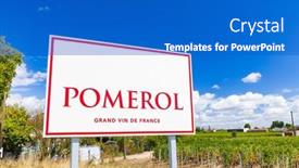  Presentation with vineyard - PPT theme featuring sign-of-pomerol background and a cobalt blue colored foreground