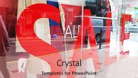  Presentation with for sale sign - Beautiful presentation design featuring sign of sale on display backdrop and a coral colored foreground