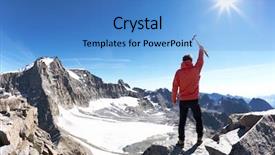  Presentation with mountain top - Cool new presentation design with sign of victory climber backdrop and a teal colored foreground