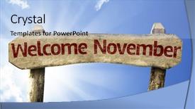  Presentation with november - Theme consisting of sign on a beautiful day background and a light blue colored foreground
