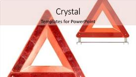  Presentation with emergency - Theme enhanced with sign on an emergency stop under the white background background and a coral colored foreground