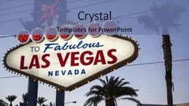  Presentation with las vegas sign - Audience pleasing presentation theme consisting of sign on las vegas strip backdrop and a teal colored foreground