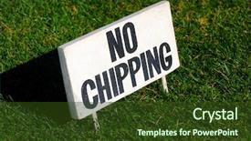  Presentation with green - Audience pleasing slide set consisting of sign-on-putting-green backdrop and a tawny brown colored foreground