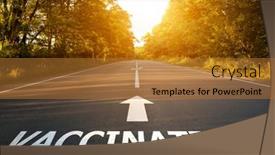  Presentation with vaccination - PPT theme with sign-on-the-road background and a red colored foreground