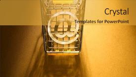 Presentation with shopping cart or supermarket trolley - PPT theme enhanced with sign on the shopping cart background and a yellow colored foreground