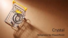  Presentation with shopping cart or supermarket trolley - Beautiful PPT theme featuring sign on the shopping cart backdrop and a coral colored foreground