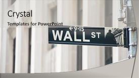  Presentation with wall street - Presentation theme with sign on the wall street background and a light gray colored foreground