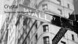  Presentation with wall street - Theme with sign on the wall street background and a light gray colored foreground