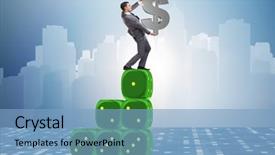  Presentation with probability - Slide deck with sign on top of dice background and a light blue colored foreground