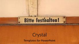  Presentation with data meaning - Colorful slide set enhanced with sign on vintage german tram backdrop and a red colored foreground